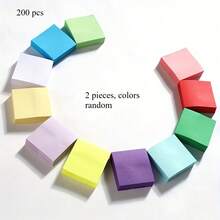 200pcs Colorful Square Sticky Notes, High Adhesive Paper Memo Pads, Removable Mini Sticky Notes (Random Colors), Small Square Tear-Off Notepad, Compact Design Suitable For Office/School/Home Use - one-size - View 8