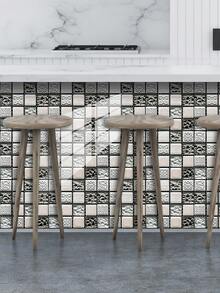 OUTANA Vinyl PVC Self-Adhesive Flat Mosaic Pattern Tile Stickers & Furniture Decals, 10 Pcs/Set, Tool-Free, Pre-Applied Adhesive, Easy To Install, Removable, Ideal For Kitchen, Bathroom, Stove, Backsplash, Cabinets, Home Renovation - Multiple Styles - View 7