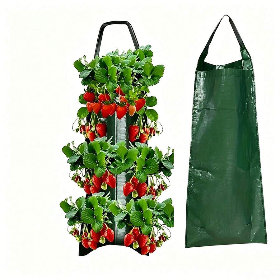 Túi trồng dâu tây treo, 8 lỗ/10 lỗ, dùng để trồng dâu tây, cà chua và ớt. - Nhiều màu - Xem 1