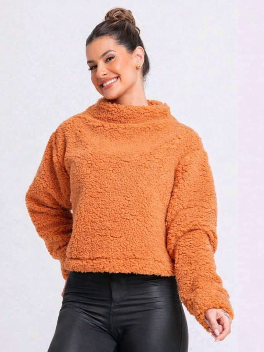 Women's Teddy Coat São João 2026 – Warm, Plush Jacket, Blogger Style, Fashionable And Comfortable - Lạc đà - Xem 1