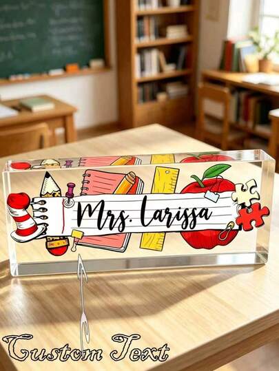 1pc Customized 2D Acrylic Name Plate, Suitable For Children, Elegant And Fashionable High Quality, Vibrant Colors In Modern Style, Unique And Personalized, Great Gift For Boyfriend, Dad, Girlfriend, Mom, Family And Friends. Ideal For Tea Room, Home Decor, Garden And Office, As Well As Anniversary, Valentine's Day, Mother's Day, Birthday, Father's Day, Graduation, Wedding And Housewarming Party.