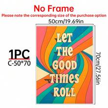 1/6 pezzi Set di opere d'arte murali in tela con slogan vintage, cartellone con vibrazioni positive hippie anni '70, decorazione murale incorniciata/non incorniciata, decorazione per la casa in stile bohémien con girasoli e funghi, adatta per soggiorno, camera da letto, ufficio, camera da letto, cucina, bagno, bar, decorazione di stanza estetica, pittura artistica su tela vintage colorata e stampata, decorazione per la casa - multicolore - Visualizzare 30