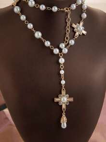 1pc Women's Long Fashion Hanging Chain Accessory Sweater Chain Necklace - 白色 - 查看 8