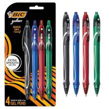 BIC Gel-ocity Quick Dry Retractable Gel Pen Medium Point 0.7mm Assorted Colors 4-Count - Varios - Ver 2