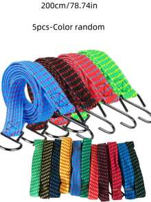 5pcs Multi-Functional Elastic Straps, Luggage Tie Down Belts, Motorcycle/Scooter Fixing Devices, Motorcycle Tie Down Straps, Elastic Cords, Bicycle/Scooter Tie Down Straps, Random Colors - Straps - View 13