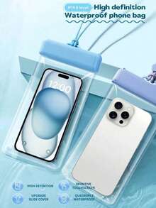 Túi đựng điện thoại chống nước IPX8, túi khô 4 lớp kín khí cho điện thoại màn hình cảm ứng nhạy, có dây đeo, vỏ điện thoại dưới nước thích hợp cho bơi lội, bãi biển và lặn. - Nhiều màu - Xem 2