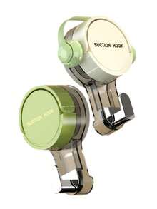 Ganchos con ventosa resistente - Varios colores (Blanco, Verde, Verde menta, Beige, Negro) - Ganchos para pared sin daños aptos para baño, cocina, puertas de vidrio - Ganchos de plástico para colgar toallas, utensilios, llaves - Fácil de instalar y retirar - Multicolor - Ver 2