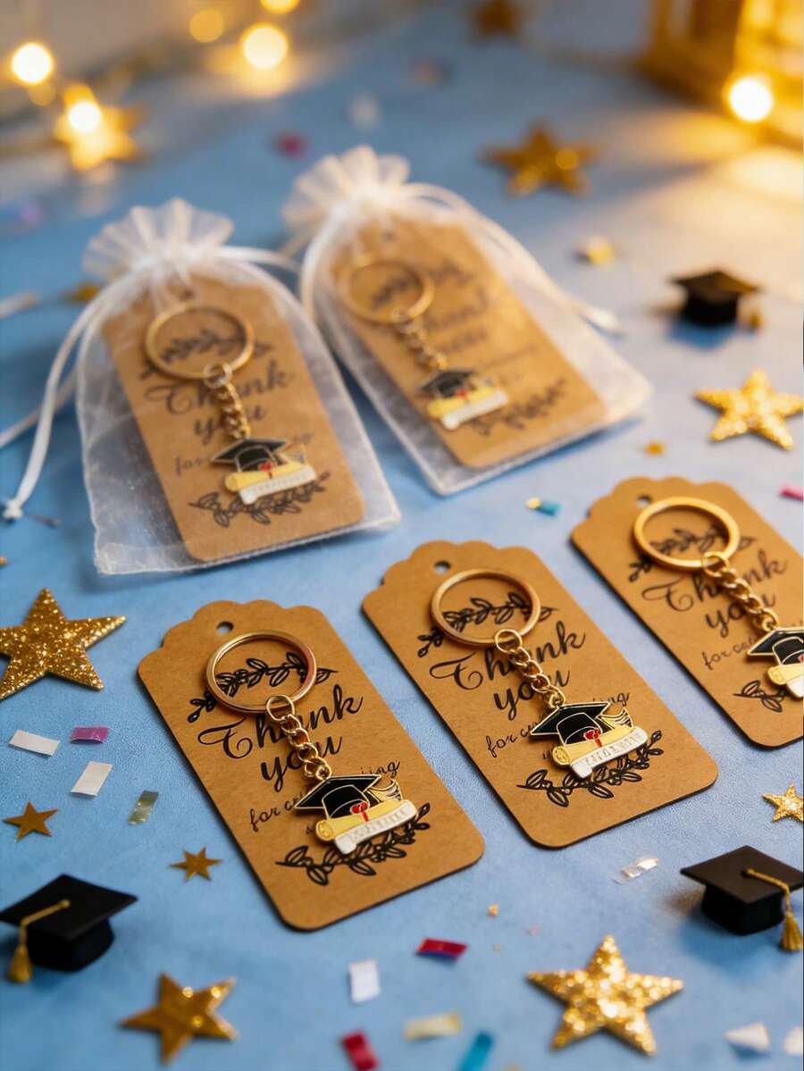 5set Graduation Commemorative Keychain Set, Graduation Cap And ...