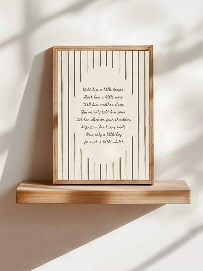 1pc Hold Him A Little Longer Poem Print, Striped Bible Verse Wall Art, Jeremiah 29:11 Scripture Print, Farmhouse Decor, Vintage Scripture Christian Room Decor, Festival Gift, The Ideal Gift For Friends, Bedroom Art Print, Living Room Decor, Office Decor, Kitchen Decor, Bathroom Decor, Wall Arts, Wall Decor, Home Decor, Room Decor, Canvas Wall Art, Posters, Wall Art With Frame, Optional Frame ﻿ ﻿ ﻿ ﻿