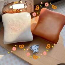 1pc Super Soft Butter Toast Squishy Toy - Perfect Gift For Birthday, Holiday, Christmas, Halloween - Multicolor - View 6