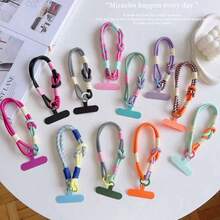 1pc Short Wrist Phone Case Connector Accessory, Universal, Anti-Slip Shock-Proof, Portable Decorative Pendant, Suitable As Birthday/Holiday Gift For Mother, Family, Friends, Phone Decor, Phone Strap - Multicolor - View 1