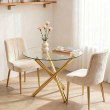 Dining Tables - Gold + Glass+Metal-1 - View 2