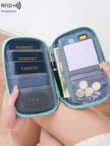 CHARM INFINITE 新款 RFID 防盗护照包,男女通用拉链钱包,多功能旅行证件收纳包,便携式机票护照收纳盒 - 彩色 - 查看 9