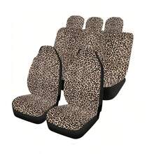 5pcs Leopard Print Breathable Car Seat Covers, Washable All Season Universal Fit For 5-Seat Sedan And SUV - Multicolor - View 11