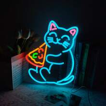 1 pièce Enseigne au néon LED en forme de pizza, décoration murale à alimentation USB pour pizzeria, restaurant, cuisine, fête, cadeau d'anniversaire - lumière polychromatique - Voir 15
