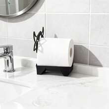 Ein freistehender Toilettenpapierhalter in Form einer Highland-Kuh, der Toilettenpapierrollen aufbewahren kann. Er ist praktisch für die Dekoration und eignet sich sowohl für den Innen- als auch für den Außenbereich, wodurch eine lustige Atmosphäre im Badezimmer entsteht. Er ist klein und niedlich. - Verschiedenfarbig - Übersicht 5