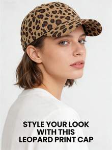Leopard Print Baseball Cap, Sun Protection Hat - Multicolor - View 4