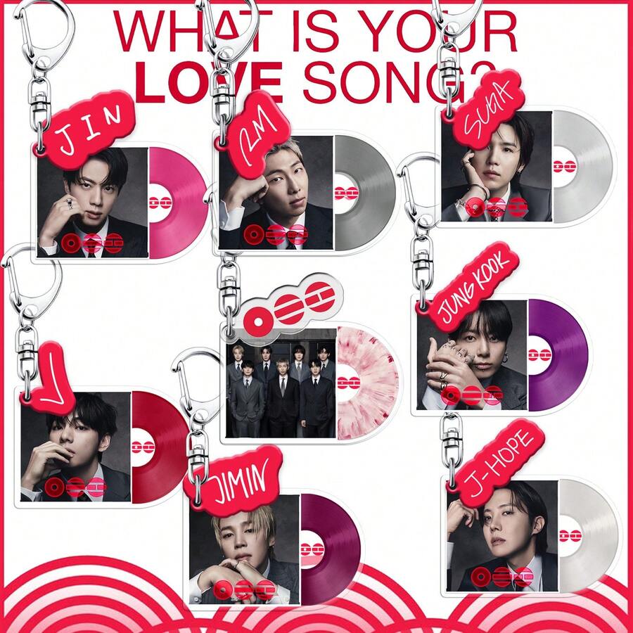 BT-S 钥匙扣,ARIRANG CD 钥匙扣,0320 钥匙扣,V,RM,Jimin,JIN,Kpop 粉丝周边商品,包包挂饰,水瓶装饰,生日礼物,派对礼品 - 彩色 - 查看 1
