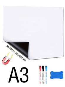 A4/A3 Magnetic Whiteboard, Easy To Clean, Attachable To Refrigerator, Comes With 3 Whiteboard Markers And 1 Magnetic Eraser, Suitable For Home, Kitchen, Office Memo, Notes, Checklists And Menus, Ideal For Family Planning, To-Do Lists, Shopping Lists And Christmas - Multicolor - View 14