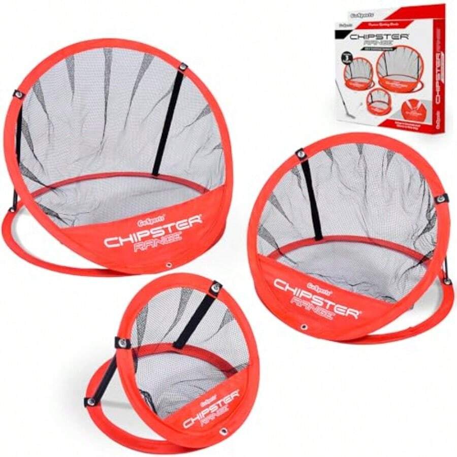 Chipster - Red de práctica emergente para Cortar Golf Practica y Mejora tu Juego Corto - Rojo - Ver 1