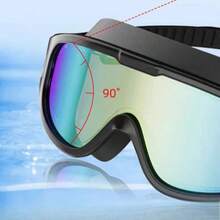 Large Frame Waterproof And Anti Fog Swimming Goggles - Red - View 3
