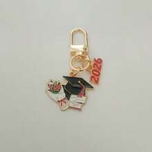 Class Of 2026 Graduation Season Blessing Keychain, Alloy Enamel Drop Pendant, Graduation Gift, Exquisite Bag Charm - Multicolor - View 6
