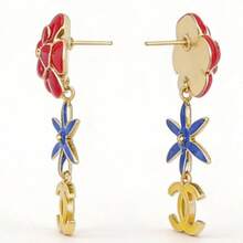 Chanel Floral Earrings, Fashion Stud Earrings - CHEN112 - 查看 3