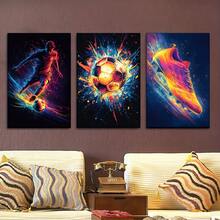 Bộ 3 tranh nghệ thuật trừu tượng cầu thủ bóng đá treo tường - Tranh vẽ tay trên vải canvas chủ đề bóng đá không khung, trang trí hiện đại, quà tặng cho người hâm mộ bóng đá, phù hợp để trang trí phòng ngủ, phòng khách, văn phòng, nhà bếp, phòng tắm, phong cách phương Tây, trang trí nhà cửa thời trang. Đây là món quà hoàn hảo dành cho anh ấy/cô ấy, quà tặng bạn bè. - A - Xem 11