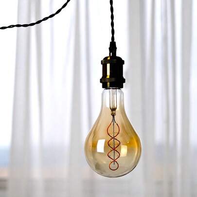 1 قطعة، لمبة إضاءة ديكورية حلزونية قديمة الطراز LED، إضاءة دافئة مناسبة للبار والمطعم وغرفة المعيشة والمقهى، لمبة ذات جو دافئ، 220-240 فولت، درجة حرارة اللون 2300 كلفن، قاعدة E27، 4 واط