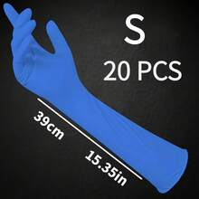 20/10 chiếc găng tay nitrile 16 inch, găng tay nitrile dùng một lần, găng tay vệ sinh gia dụng, găng tay tái sử dụng, găng tay nitrile đa năng. - màu xanh da trời - Xem 13