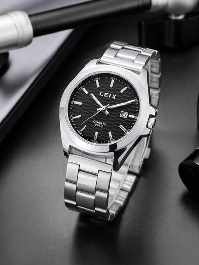 1 chiếc đồng hồ nam thạch anh màu bạc, kiểu dáng thời trang và cổ điển, phù hợp để đeo hàng ngày, làm quà tặng trong các buổi gặp gỡ thân mật và tiệc tùng.