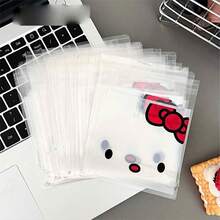 SANRIO 100个Hello Kitty自封袋，适用于糖果和礼品 - 可爱多用途DIY手工袋，带有动物图案 - 均碼 - 查看 9