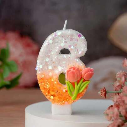 New Arrival Number Candles, Tulip Decor Birthday Cake Party Supplies