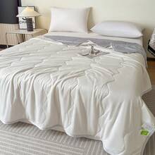Cooling Summer Quilt, Air Conditioning Quilt, Machine Washable Summer Blanket, Single/Double Bed Summer Quilt, Thin Summer Cooling Quilt, Suitable For Camping And Hiking, Without Pillowcase And Inner Core - White - View 1