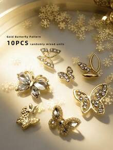Dainty 3D Butterfly Nail Diamonds, Exquisite Bridal Nail Art Accessories For Glamorous Look - Multicolor - View 14