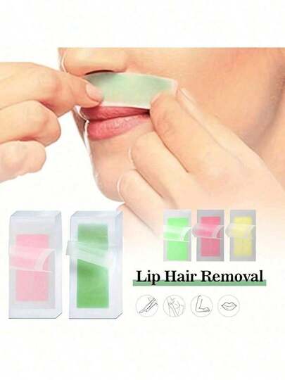 10pcs Green Aloe Vera, Red Rose Painless Hair Removal Wax Strips For Face, Eyebrows, Lips, Chin, Cheeks, Easy To Use, Convenient, Quick Hair Removal, Gentle And Non-Irritating
