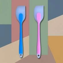 2/5pcs Macaron Color Silicone Spatula Set, High-Performance Multi-Color Frosting Scraper Large Pack, Minimalist Non-Stick Baking Tools, Multipurpose Kitchen - Blue - View 10