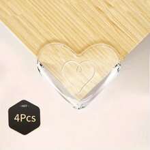4 pièces de protecteurs de coin de table transparents en forme de cœur, bords de en PVC, convient pour le mobilier de maison et de bureau, protection des coins tranchants - A - Voir 6