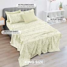Lux Decor Collection Sabanas de Cama - Sábanas King Size de 6 Piezas sábanas Microfibra cepillada 16 Pulgadas de Profundidad Bolsillo Paisley sábanas y Fundas de King Marfil - Cachemira Marfil - Ver 3