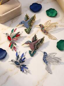 Modische Strass-Kolibri-Broschen - elegante Tiernadeln für Frauen, Unisex-Lässig-Party-Schmuckzubehör / Freundschaftsgeschenke, Abzeichen, Dekoration - Kolibri - Übersicht 7