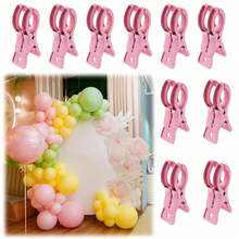 10 piezas/5 piezas/1 pieza Clips grandes para arcos de globos - Clips de plástico transparente de 3.5 pulgadas de alta resistencia con mangos ergonómicos y bases resistentes, adecuados para kits de arcos de globos, decoraciones de cumpleaños, manualidades, carpintería, estudios de fotografía, suministros para manualidades - Multicolor - Ver 2