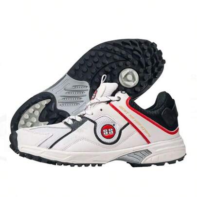 SS Cricket Gutsy - Zapatos de críquet ligeros para jugadores profesionales de cricket con tachuelas de goma color blanco tamaño adulto