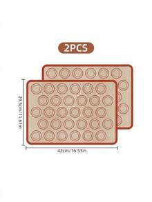 2Pcs Non-Stick Silicone Baking Mats, Reusable Easy Clean Baking Pads, & Dishwasher Cookie Mats, Heat Resistant For Fish, Chicken, Cookies, Pizza & Bread, Essential For Home & Professional Kitchen - - - View 8