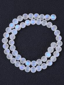 8mm Multicolor Shiny Glass Beads, For Women's DIY Jewelry Making - White - View 2