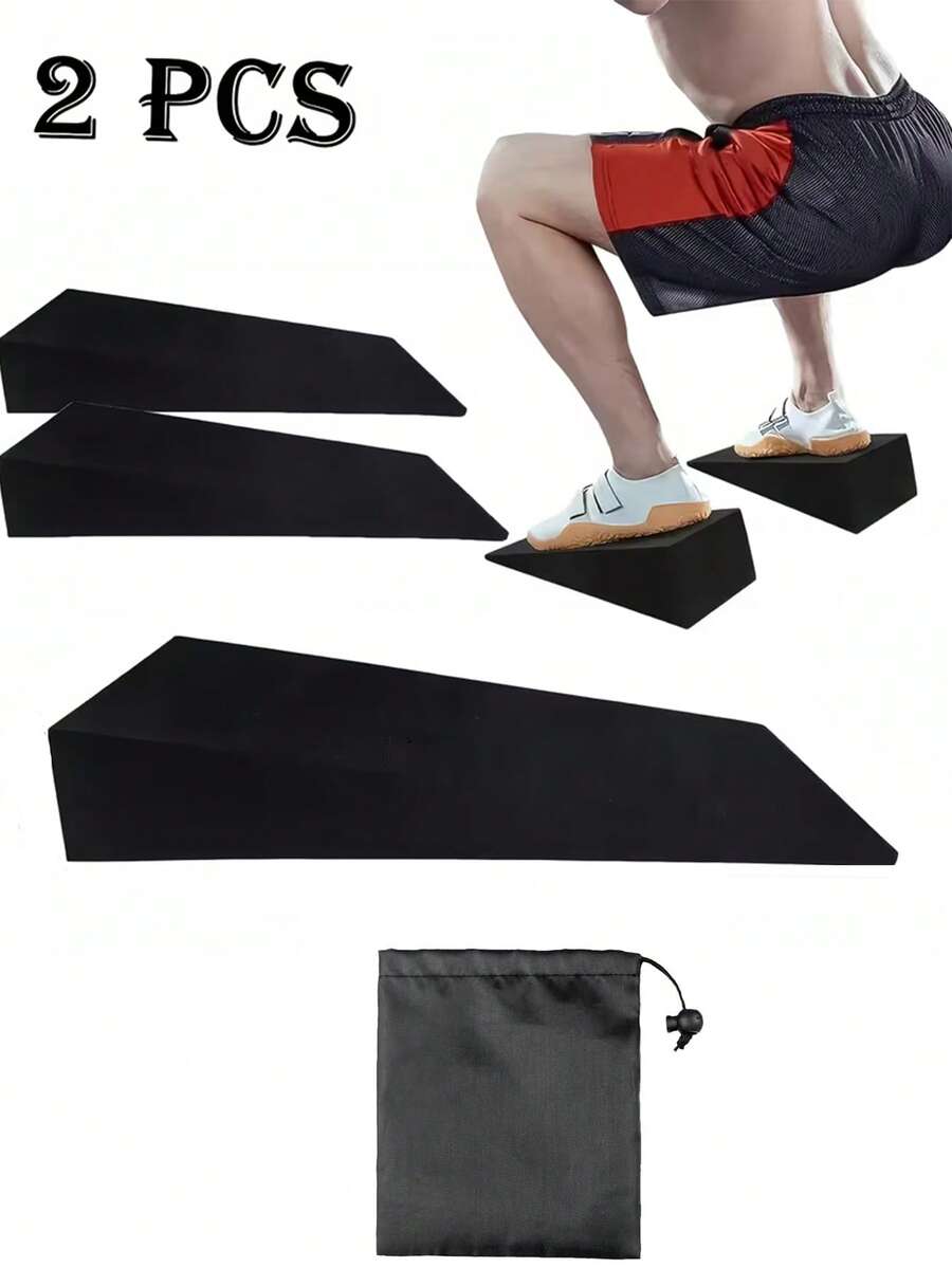 2pcs EVA Foam Yoga Assist Bricks, Deep Squat Weight Lifting Cushion, Stretching Ramp, Yoga Triangle Wedge - Multicolor - View 1