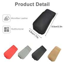 1pc PU Sun Visor Clip-On, Universal For All Vehicles, Multi-Function Car Storage, Sunglasses Holder, Eyeglasses Hook, Card/Document Clip, Black & Gray - Multicolor - View 4