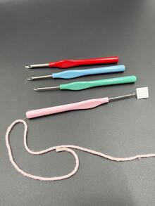 1pc/4pcs Needle Punch Tool Set, 4 Colors (Pink, Green, Blue, Red), 4 Sizes (2.0mm, 2.5mm, 3.0mm, 4.0mm), With Threader, Suitable For Punch Embroidery, Felt Crafts, DIY And Other Handmade Projects - Capped Stamp - View 6