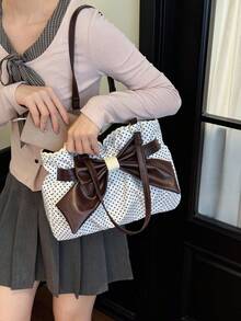 Dedoo Bolso Tote Grande Estilo Bohemio, Patrón Impreso Retro con Vibra Exótica, Correa Ajustable con Cadena de Metal a Juego, Ideal para Desplazamientos Diarios y Viajes Cortos - Beis - Ver 5