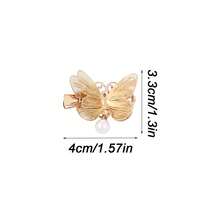 8pcs French Elegant Gold Hollow 3D Butterfly Pearl Hair Clips, Lightweight Butterfly Clips For Women, Suitable For Daily Hairstyles, Bangs And Side Hair Fixing,Festival,Party - Multicolor - View 9