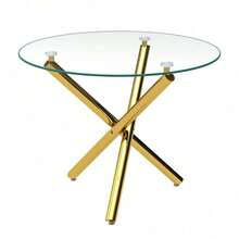Dining Tables - Gold + Glass+Metal-1 - View 7